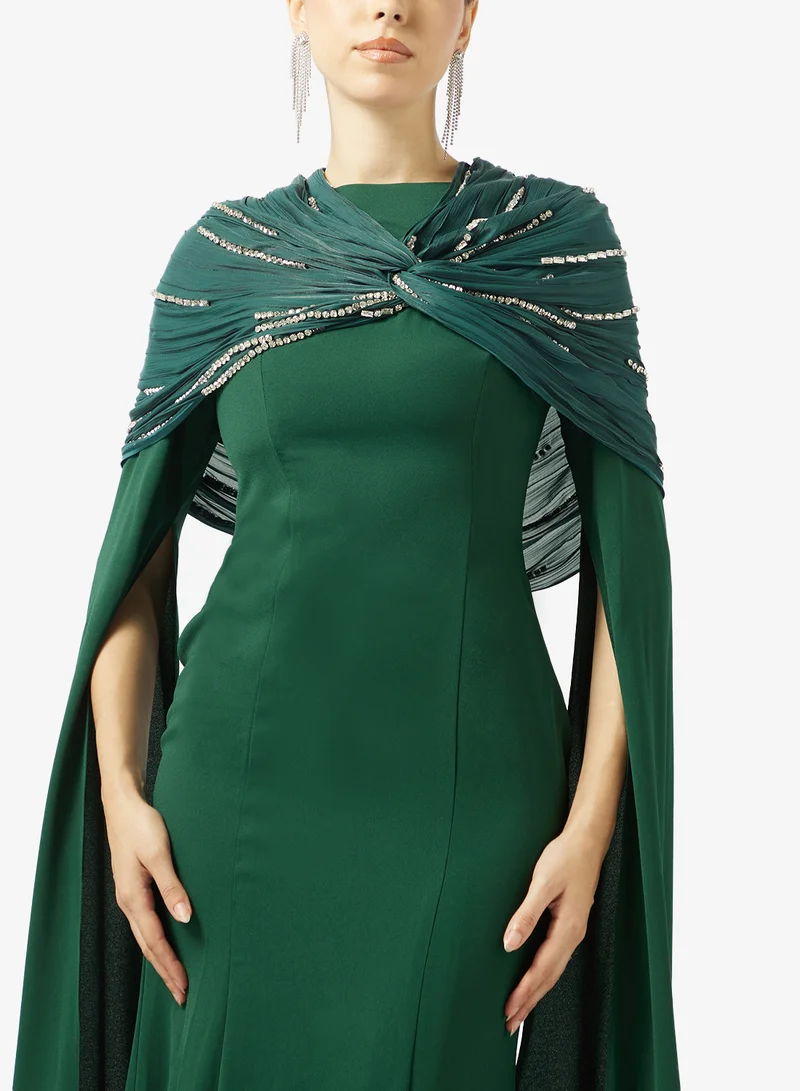 Akadia Fashion  INFINITY BOLERO EMBELLISHED CREPE DRESS for Women | Best Price UAE